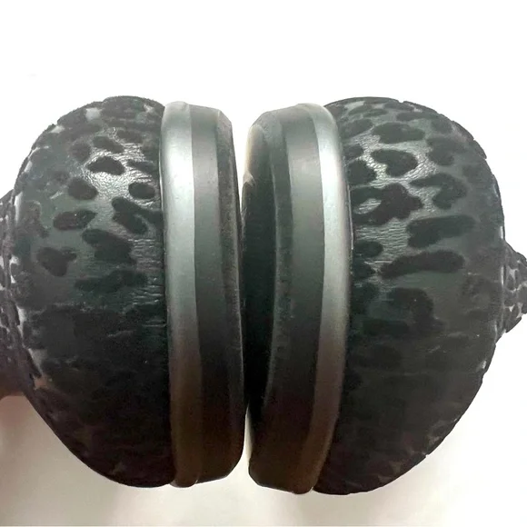 SAS Tripad Slip On Wedges BLK Leopard Print SZ 11 Comfort Support Casual Stretch - Picture 6 of 12